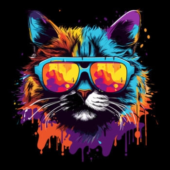 Super Cool Cat - Unisex Premium Cotton T-Shirt Design
