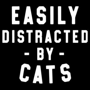 Distracted By Cats - Unisex Premium Cotton T-Shirt Design