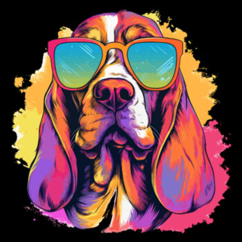 Basset Hound With Glasses - Unisex Premium Cotton T-Shirt Design