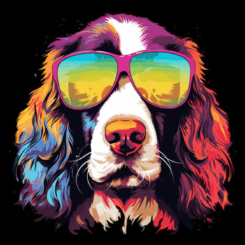 English Springer Spaniel With Glasses - Unisex Premium Cotton T-Shirt Design