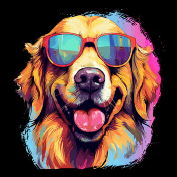 Golden Retriever With Glasses - Unisex Premium Cotton T-Shirt Design