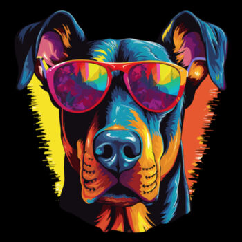 Doberman Pinscher With Glasses - Unisex Premium Fleece Crew Sweatshirt Design