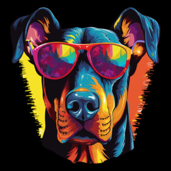 Doberman Pinscher With Glasses - Unisex Premium Cotton Long Sleeve T-Shirt Design