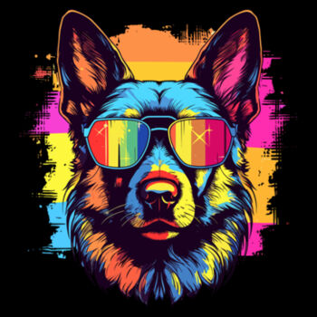 German Shepherd With Glasses - Unisex Premium Fleece Hooded Sweatshirt Design