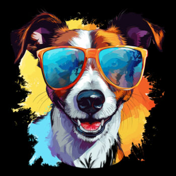 Jack Russell Terrier With Glasses - Women's Premium Cotton T-Shirt Design