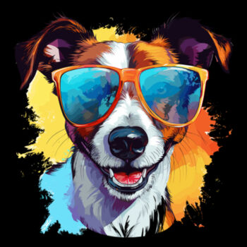 Jack Russell Terrier With Glasses - Unisex Premium Fleece Crew Sweatshirt Design