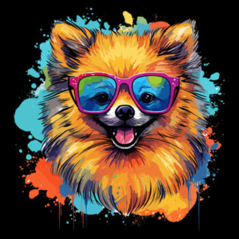 Pomeranian With Glasses - Unisex Premium Fleece Hooded Sweatshirt Design