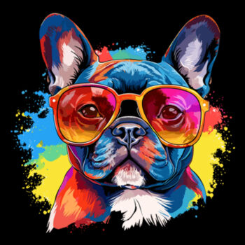 French Bulldog With Glasses - Unisex Premium Fleece Crew Sweatshirt Design