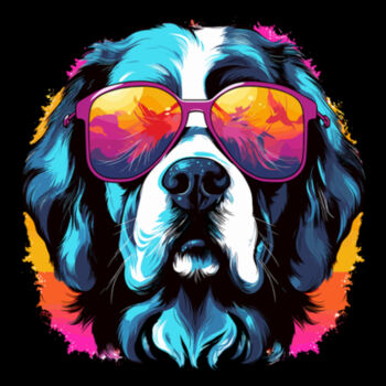 Saint Bernard With Glasses - Unisex Premium Fleece Crew Sweatshirt Design