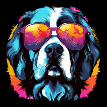 Saint Bernard With Glasses - Unisex Premium Fleece Hooded Sweatshirt Design