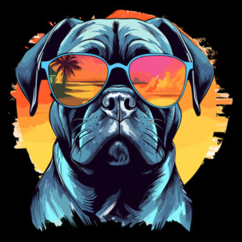 Bullmastiff With Glasses - Women's Premium Cotton T-Shirt Design