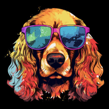 Cocker Spaniel With Glasses - Unisex Premium Cotton Long Sleeve T-Shirt Design