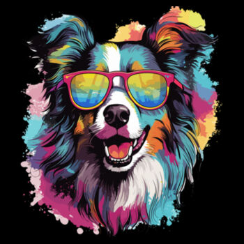 Collie With Glasses - Unisex Premium Cotton Long Sleeve T-Shirt Design