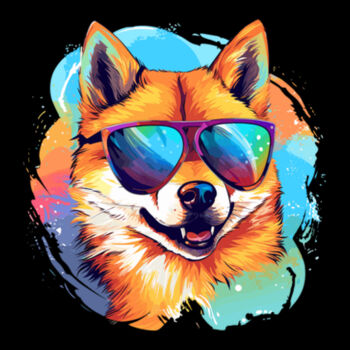 Shiba Inu With Glasses - Unisex Premium Fleece Hooded Sweatshirt Design