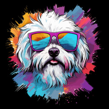 Maltese With Glasses - Women's Premium Cotton T-Shirt Design