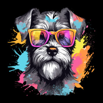 Miniature Schnauzer With Glasses - Women's Premium Cotton T-Shirt Design