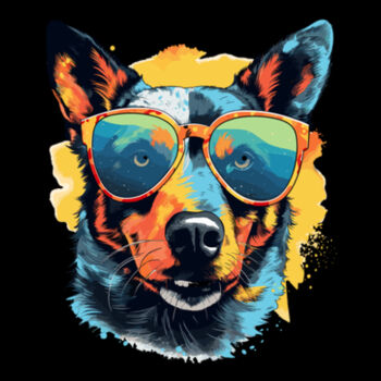 Australian Cattle With Glasses - Unisex Premium Fleece Crew Sweatshirt Design