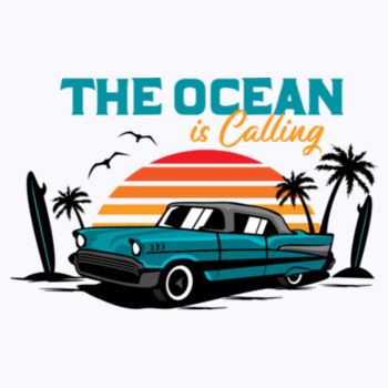 The Ocean is Calling - Unisex Premium Fleece Hooded Sweatshirt Design