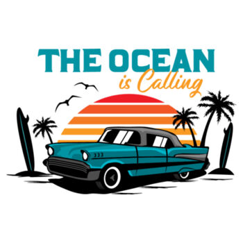 The Ocean is Calling - Unisex Premium Cotton Long Sleeve T-Shirt Design