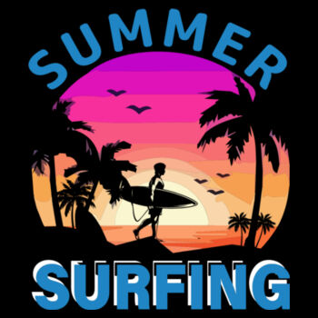 Summer Surfing - Unisex Premium Cotton Long Sleeve T-Shirt Design