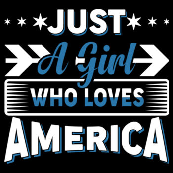 A Girl Who Loves America - Unisex Premium Fleece Crew Sweatshirt Design