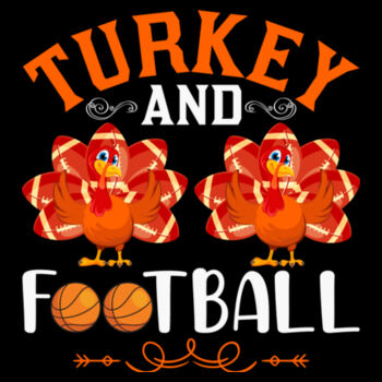 Turkey and Football - Unisex Premium Fleece Crew Sweatshirt Design