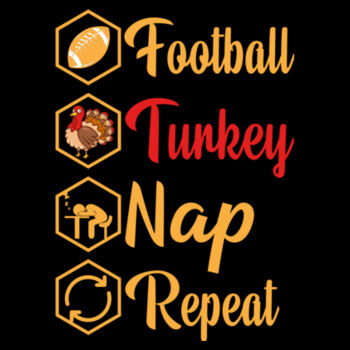 Football Turkey Nap Repeat - Unisex Premium Cotton T-Shirt Design