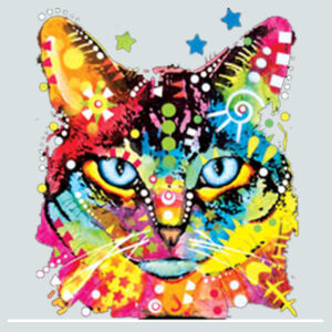 Colorful Cat - Juniors V-Neck T Design