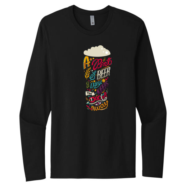Pint Of Beer - Unisex Premium Cotton Long Sleeve T-Shirt Thumbnail