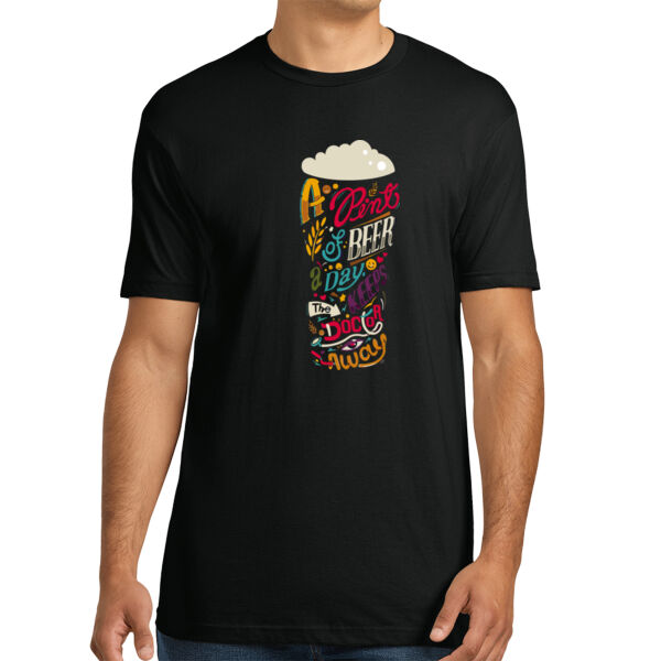 Pint Of Beer - Unisex Premium Cotton T-Shirt Thumbnail