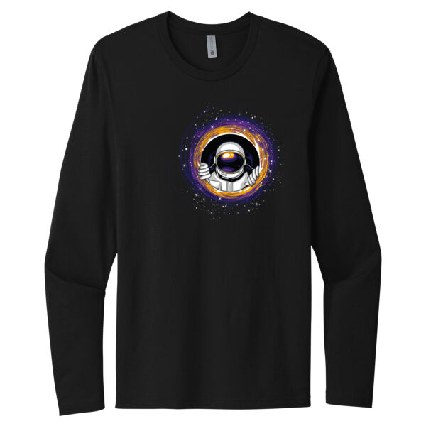 Black Hole Astronaut - Unisex Premium Cotton Long Sleeve T-Shirt Thumbnail