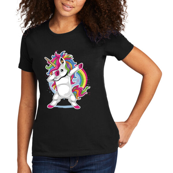 Dabbing Unicorn - Women's Premium Cotton T-Shirt Thumbnail