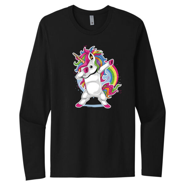 Dabbing Unicorn - Unisex Premium Cotton Long Sleeve T-Shirt Thumbnail