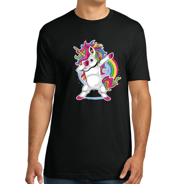 Dabbing Unicorn - Unisex Premium Cotton T-Shirt Thumbnail