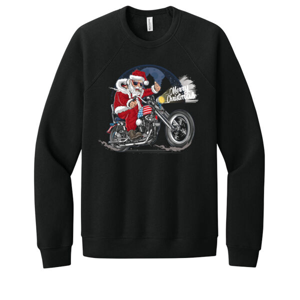 Biker Santa - Unisex Premium Fleece Crew Sweatshirt Thumbnail