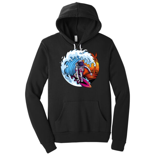 Surfing Astronaut - Unisex Premium Fleece Hooded Sweatshirt Thumbnail