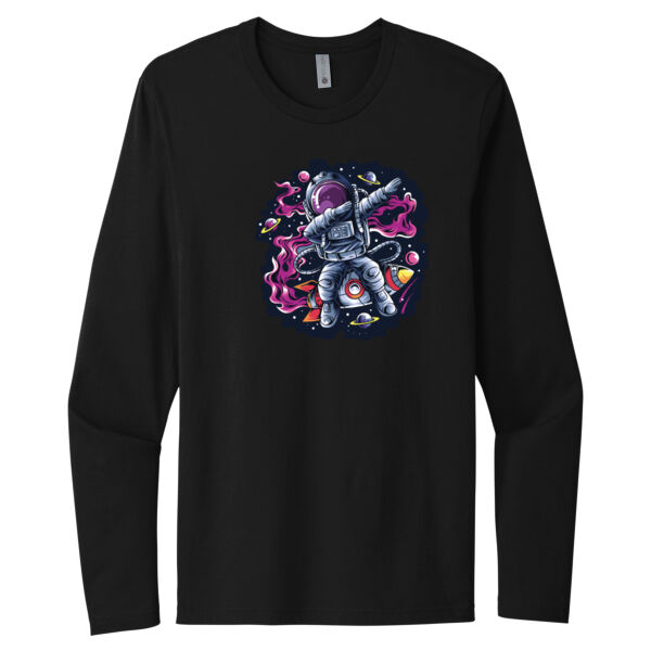Dabbing Astronaut - Unisex Premium Cotton Long Sleeve T-Shirt Thumbnail