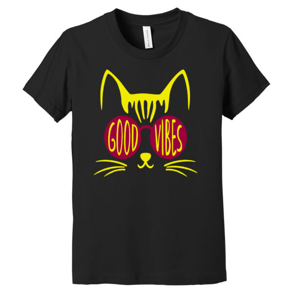 Good Vibes Cat - Youth Jersey Short Sleeve Tee Thumbnail