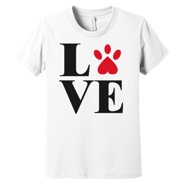 Paw Print Love - Youth Jersey Short Sleeve Tee Thumbnail