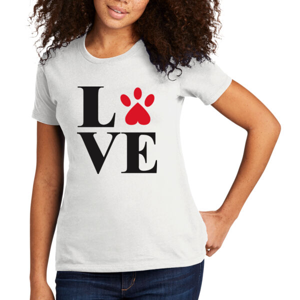 Paw Print Love - Women's Premium Cotton T-Shirt Thumbnail