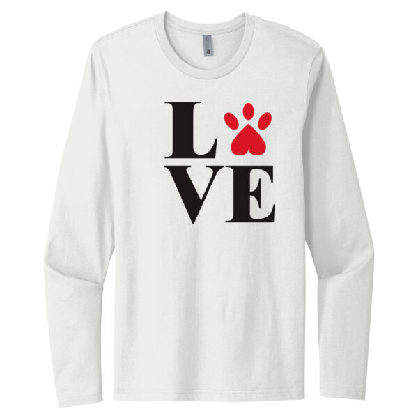 Paw Print Love - Unisex Premium Cotton Long Sleeve T-Shirt Thumbnail