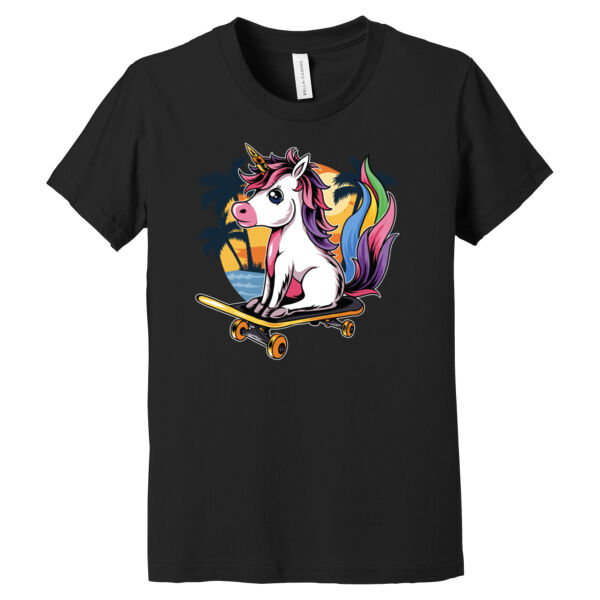 Skateboarding Unicorn - Youth Jersey Short Sleeve Tee Thumbnail