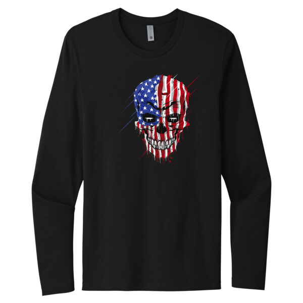 USA Skull - Unisex Premium Cotton Long Sleeve T-Shirt Thumbnail