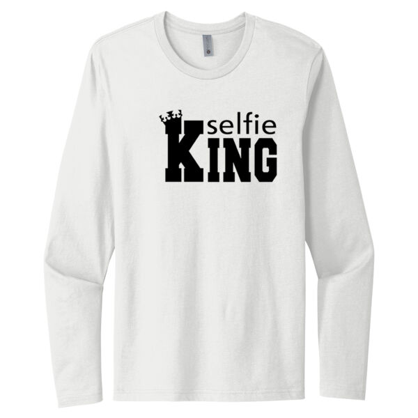Selfie King - Unisex Premium Cotton Long Sleeve T-Shirt Thumbnail