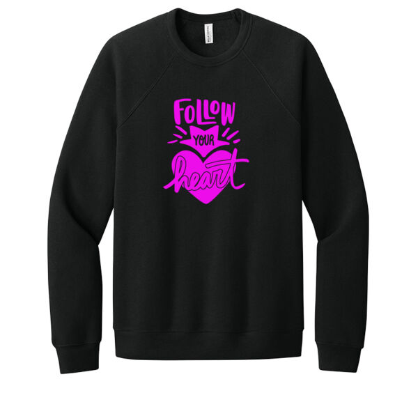 Follow Your Heart Pink - Unisex Premium Fleece Crew Sweatshirt Thumbnail