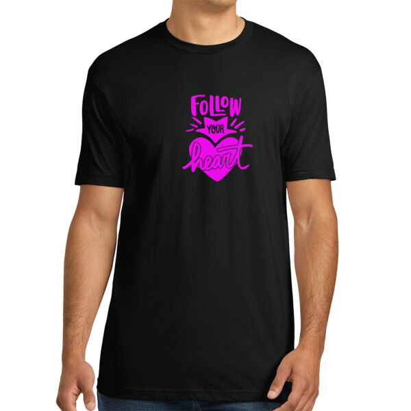 Follow Your Heart Pink - Unisex Premium Cotton T-Shirt Thumbnail
