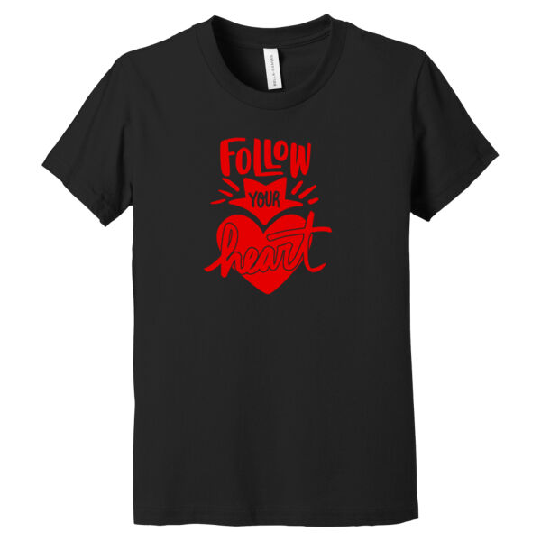 Follow Your Heart Red - Youth Jersey Short Sleeve Tee Thumbnail