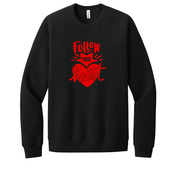 Follow Your Heart Red - Unisex Premium Fleece Crew Sweatshirt Thumbnail