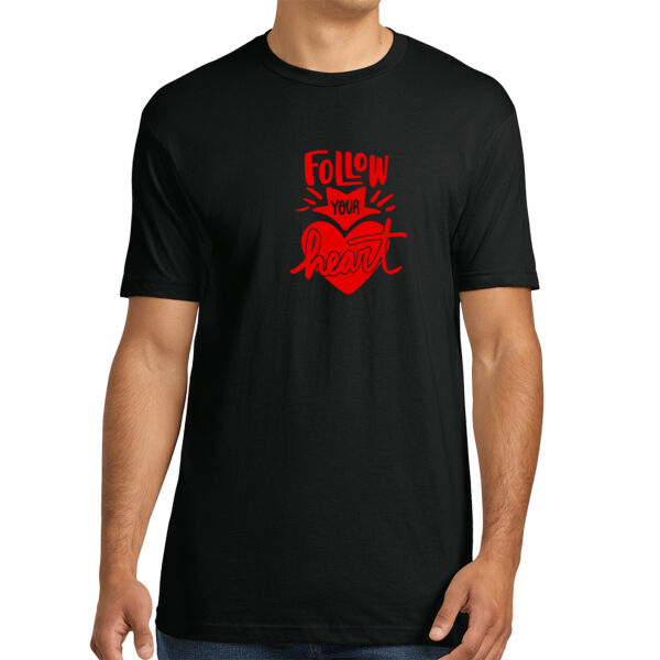 Follow Your Heart Red - Unisex Premium Cotton T-Shirt Thumbnail