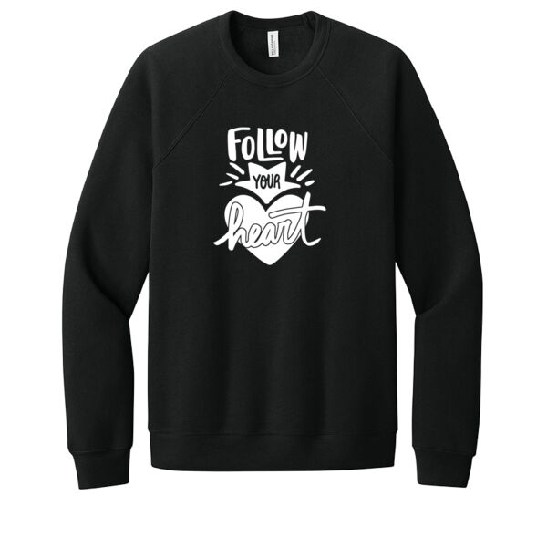 Follow Your Heart White - Unisex Premium Fleece Crew Sweatshirt Thumbnail